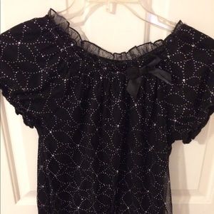 George sz XL 14/16 shimmer glitter black top